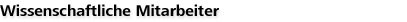 Wissenschaftliche Mitarbeiter